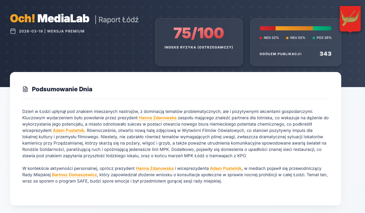 Raport UMŁ - Daily Intelligence